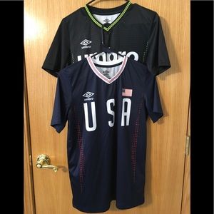 Lot (2) of Boy’s Umbro Soccer Jerseys - used - XL